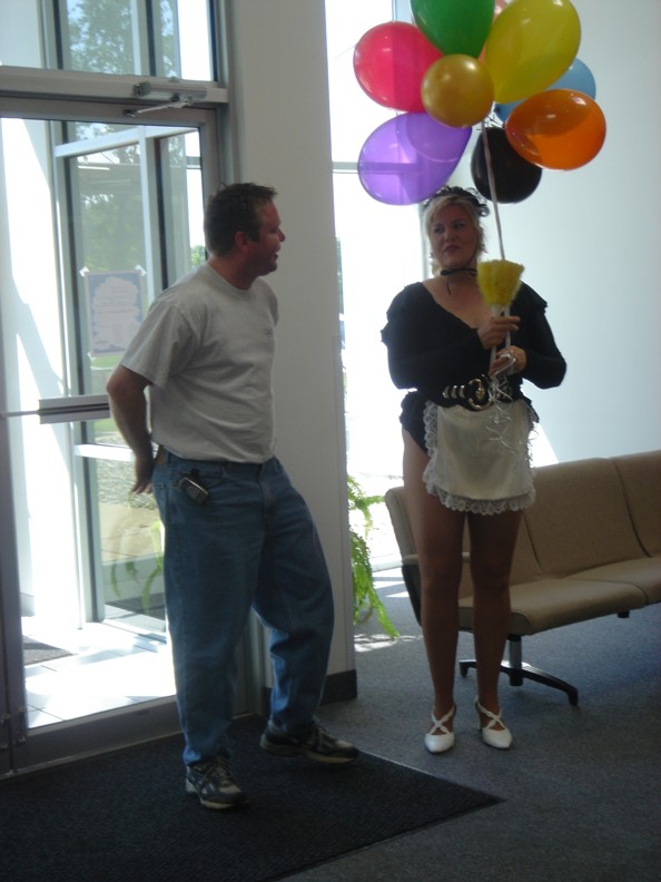 Surprise with balloons